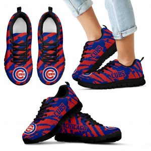 Stripes Pattern Print Chicago Cubs Sneakers V3