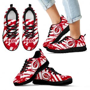 Stripes Pattern Print Cincinnati Reds Sneakers