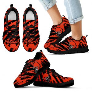Stripes Pattern Print Cleveland Browns Sneakers