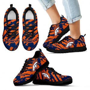 Stripes Pattern Print Denver Broncos Sneakers