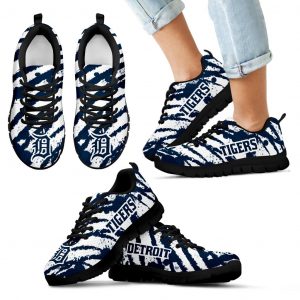 Stripes Pattern Print Detroit Tigers Sneakers V3