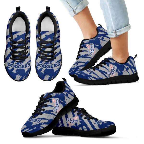 Stripes Pattern Print Los Angeles Dodgers Sneakers