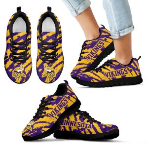 Stripes Pattern Print Minnesota Vikings Sneakers V3