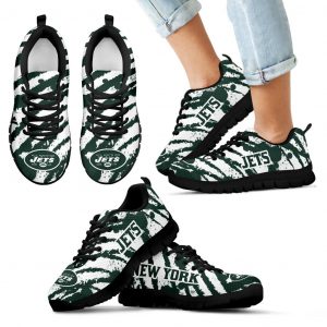 Stripes Pattern Print New York Jets Sneakers V3