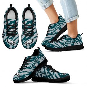 Stripes Pattern Print Philadelphia Eagles Sneakers V3