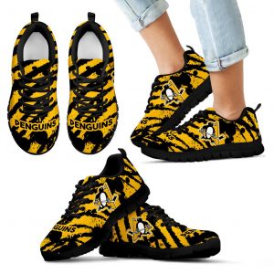 Stripes Pattern Print Pittsburgh Penguins Sneakers