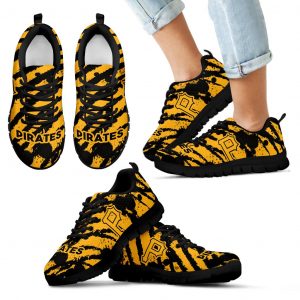 Stripes Pattern Print Pittsburgh Pirates Sneakers