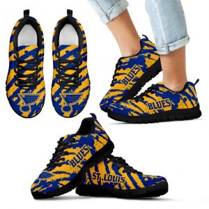 Stripes Pattern Print St. Louis Blues Sneakers V3