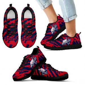 Stripes Pattern Print Washington Capitals Sneakers