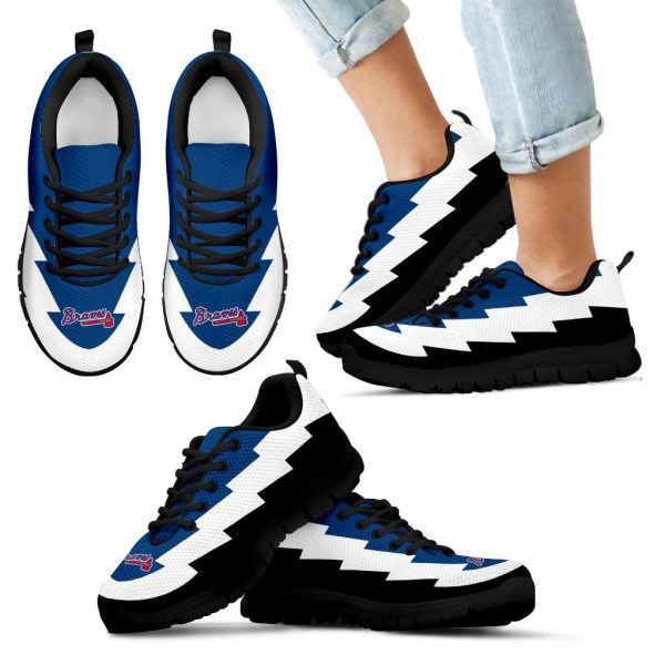 Super Beautiful Atlanta Braves Sneakers Jagged Saws Creative Draw