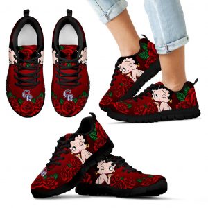 Sweet Rose With Betty Boobs For Colorado Rockies Sneakers