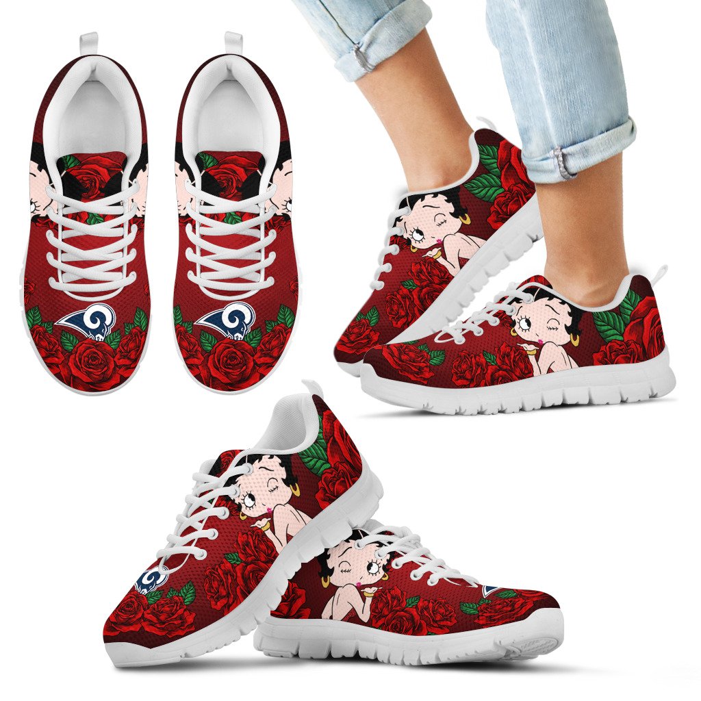 Sweet-Rose-With-Betty-Boobs-For-Los-Angeles-Rams-Sneakers-1
