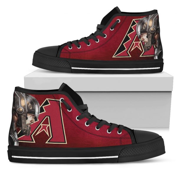 Thor Head Beside Arizona Diamondbacks High Top Shoes