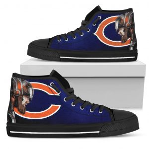 Thor Head Beside Chicago Bears High Top Shoes