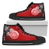 Thor Head Beside Detroit Red Wings High Top Shoes
