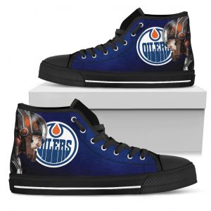 Thor Head Beside Edmonton Oilers High Top Shoes