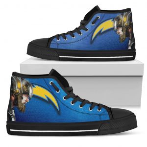 Thor Head Beside Los Angeles Chargers High Top Shoes