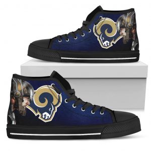 Thor Head Beside Los Angeles Rams High Top Shoes