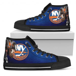 Thor Head Beside New York Islanders High Top Shoes