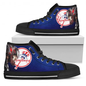 Thor Head Beside New York Yankees High Top Shoes