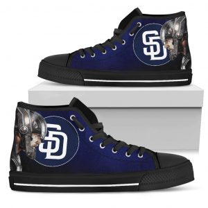 Thor Head Beside San Diego Padres High Top Shoes