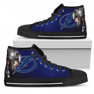 Thor Head Beside Tampa Bay Lightning High Top Shoes