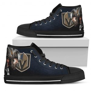 Thor Head Beside Vegas Golden Knights High Top Shoes