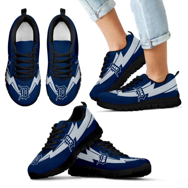 Three Amazing Good Line Charming Logo Detroit Tigers Sneakers