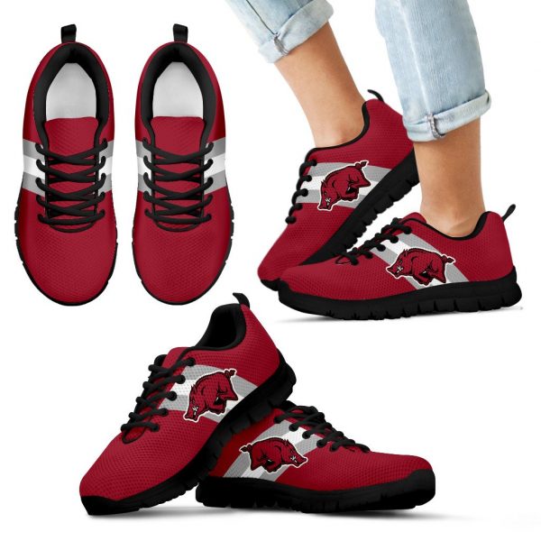 Three Colors Vertical Arkansas Razorbacks Sneakers