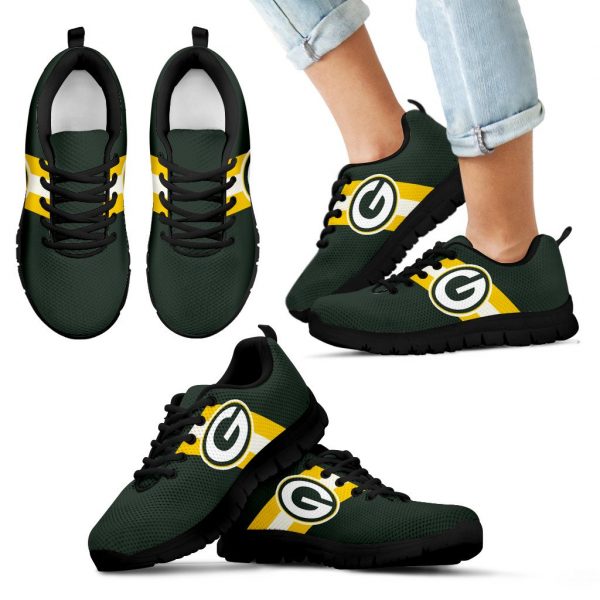 Three Colors Vertical Green Bay Packers Sneakers