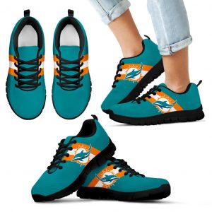 Three Colors Vertical Miami Dolphins Sneakers