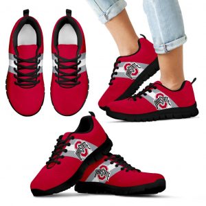 Three Colors Vertical Ohio State Buckeyes Sneakers