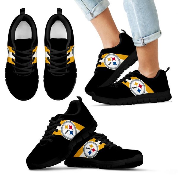 Three Colors Vertical Pittsburgh Steelers Sneakers