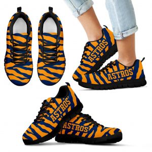 Tiger Skin Stripes Pattern Print Houston Astros Sneakers