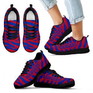 Tiger Skin Stripes Pattern Print New York Rangers Sneakers