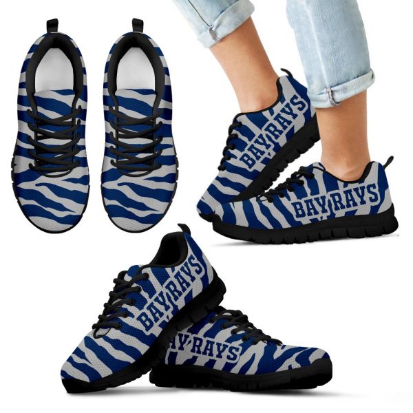 Tiger Skin Stripes Pattern Print Tampa Bay Rays Sneakers