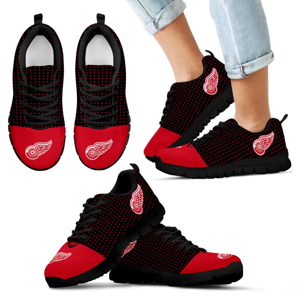 Tiny Cool Dots Background Mix Lovely Logo Detroit Red Wings Sneakers Tiny Cool Dots Background Mix Lovely Logo Detroit Red Wings Sneakers