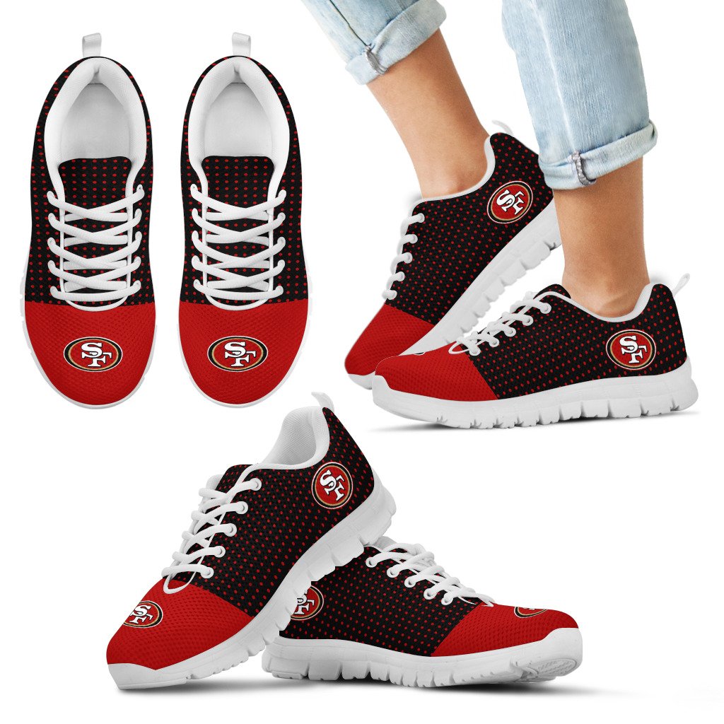 Tiny-Cool-Dots-Background-Mix-Lovely-Logo-San-Francisco-49ers-Sneakers-1