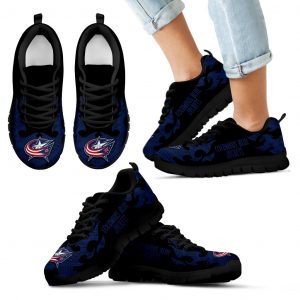 Tribal Flames Pattern Columbus Blue Jackets Sneakers