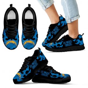 Tribal Flames Pattern Los Angeles Chargers Sneakers