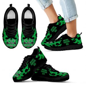 Tribal Flames Pattern Marshall Thundering Herd Sneakers