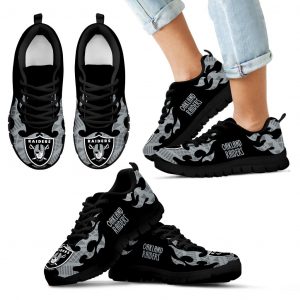 Tribal Flames Pattern Oakland Raiders Sneakers