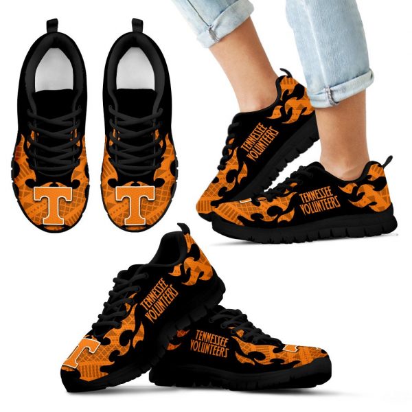 Tribal Flames Pattern Tennessee Volunteers Sneakers