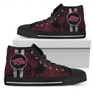 Triple Stripe Bar Dynamic Arkansas Razorbacks High Top Shoes V1