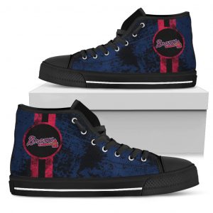 Triple Stripe Bar Dynamic Atlanta Braves High Top Shoes V1