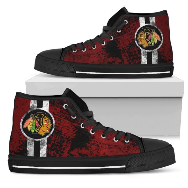 Triple Stripe Bar Dynamic Chicago Blackhawks High Top Shoes V1