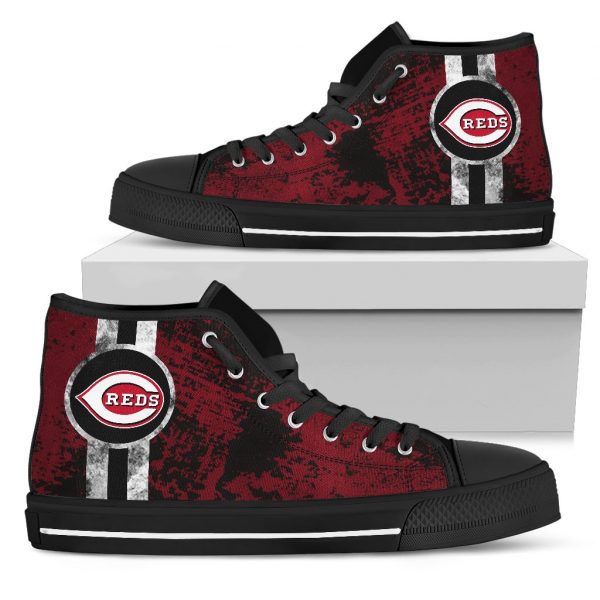 Triple Stripe Bar Dynamic Cincinnati Reds High Top Shoes