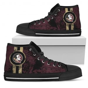 Triple Stripe Bar Dynamic Florida State Seminoles High Top Shoes V1