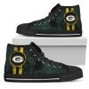 Triple Stripe Bar Dynamic Green Bay Packers High Top Shoes V1