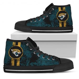 Triple Stripe Bar Dynamic Jacksonville Jaguars High Top Shoes V1